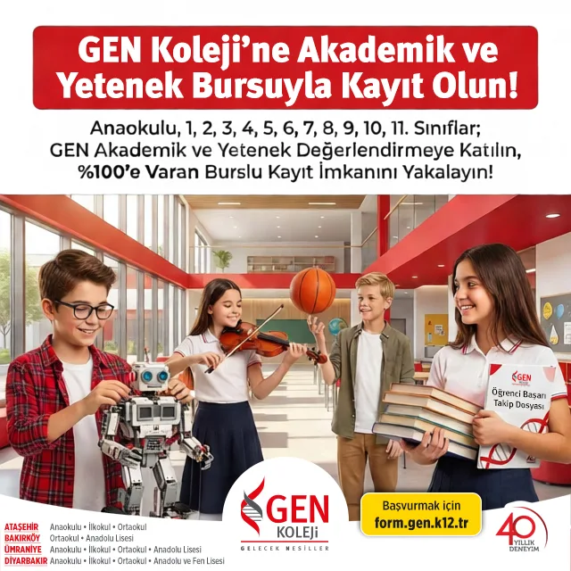 GEN Koleji Başarı ve Yetenek Değerlendirme duyurusu