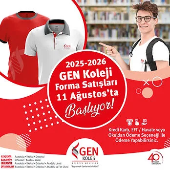 2025-2026 GEN Koleji Forma Satışları 11 Ağustos'ta Başlıyor